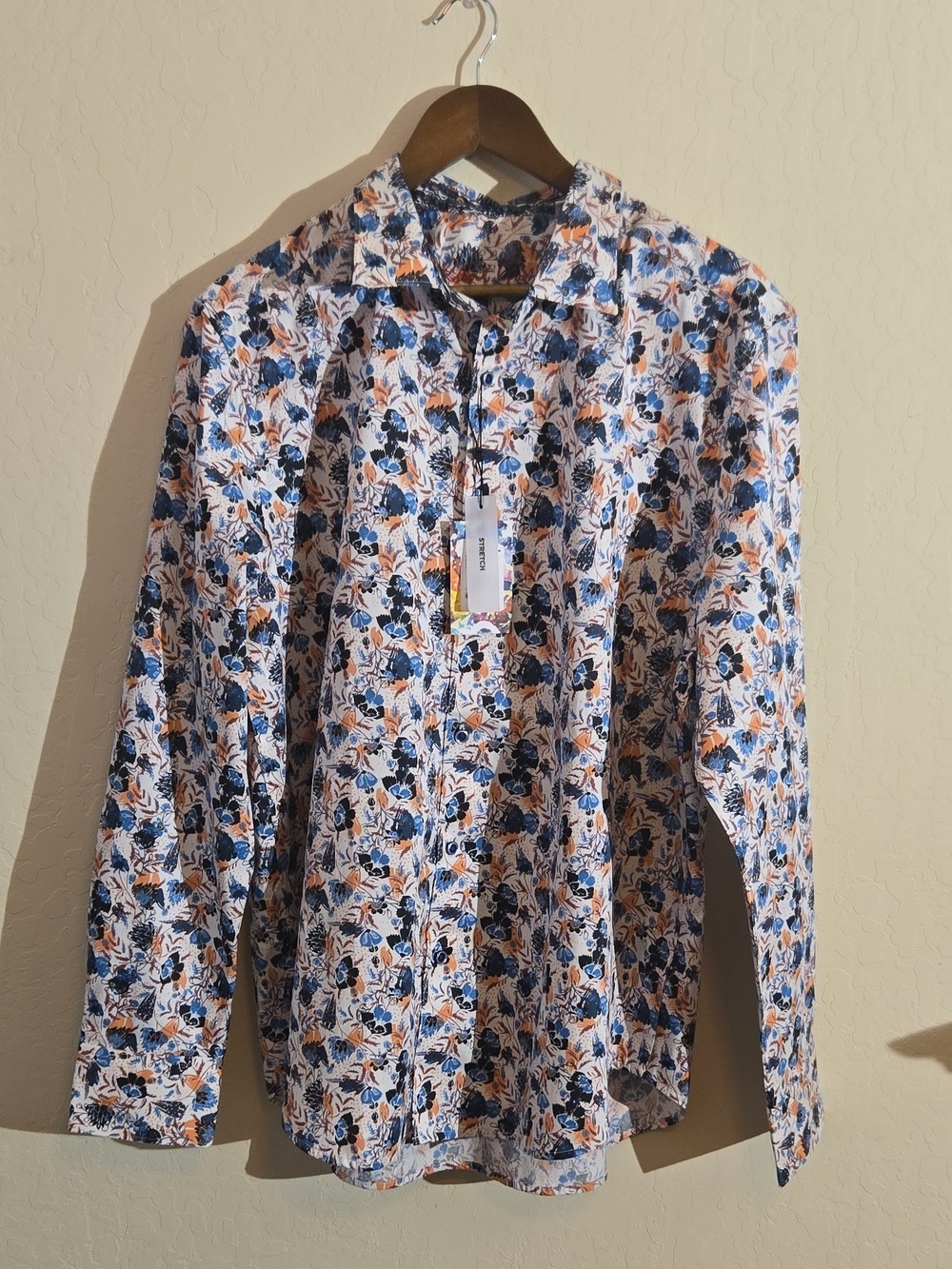 Robert Graham Men's Blue & Orange Floral Button-Down Shirt